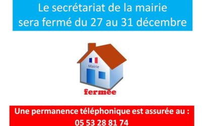 FERMETURE DE LA MAIRIE